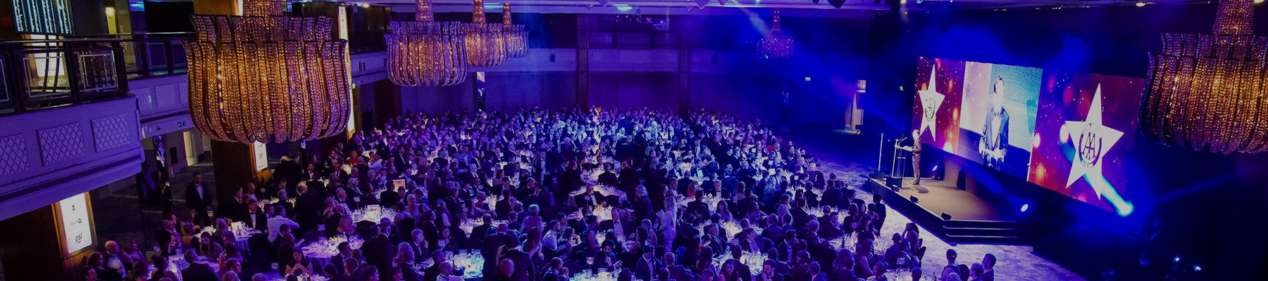 View of the ballroom at the AA Hospitality Awards