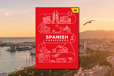 AA Spanish Phrasebook against a background image of Castillo Gibralfaro in Spain.