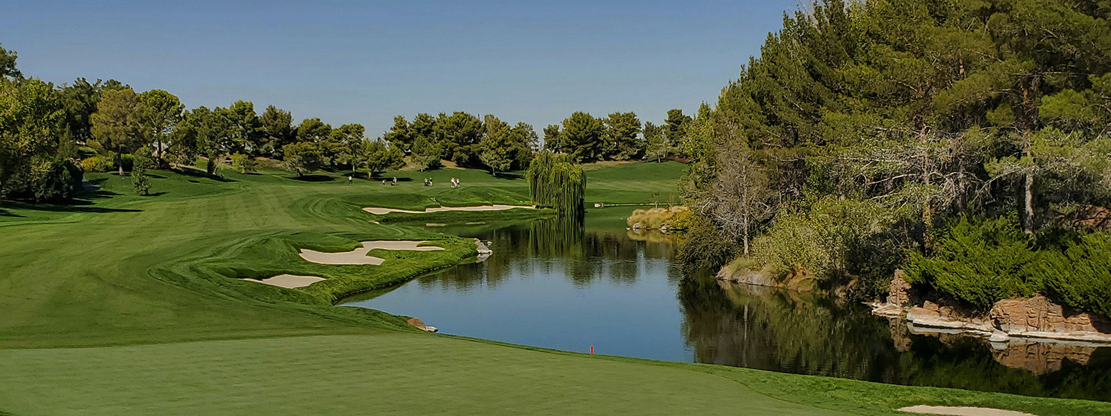 Golf course on a sunny day.