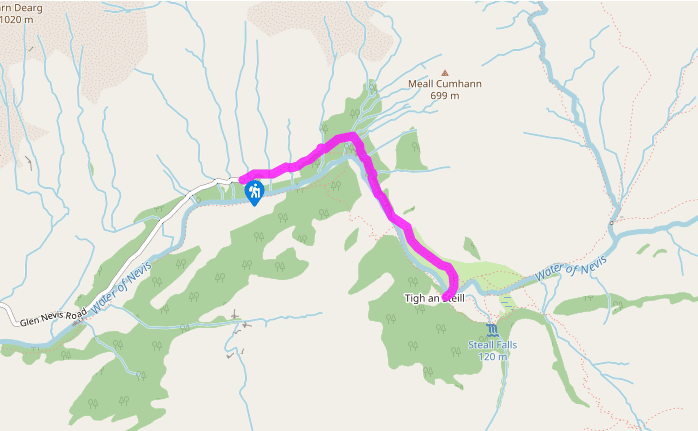 The Nevis Gorge and its waterfalls