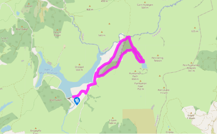 Remote Pumlumon's corrie lake