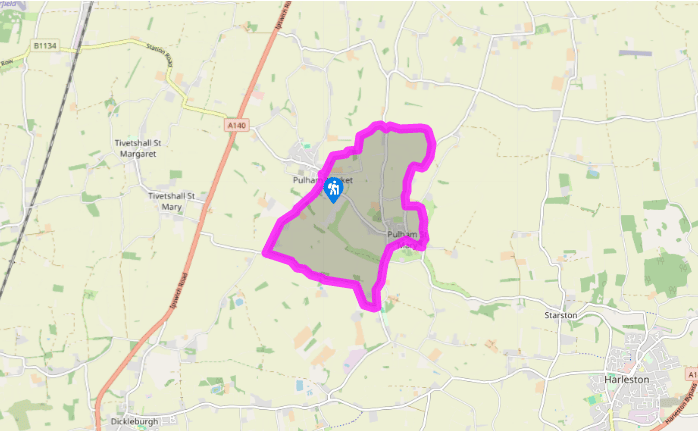Pulham Market to Pulham St Mary