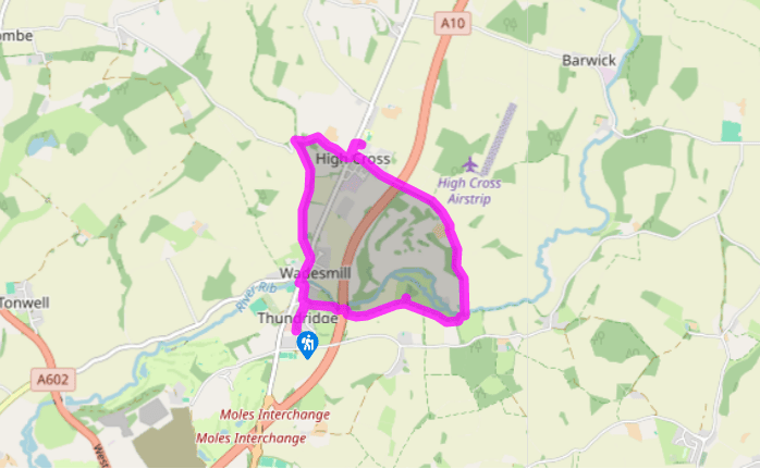 Thundridge to High Cross and the Rib Valley