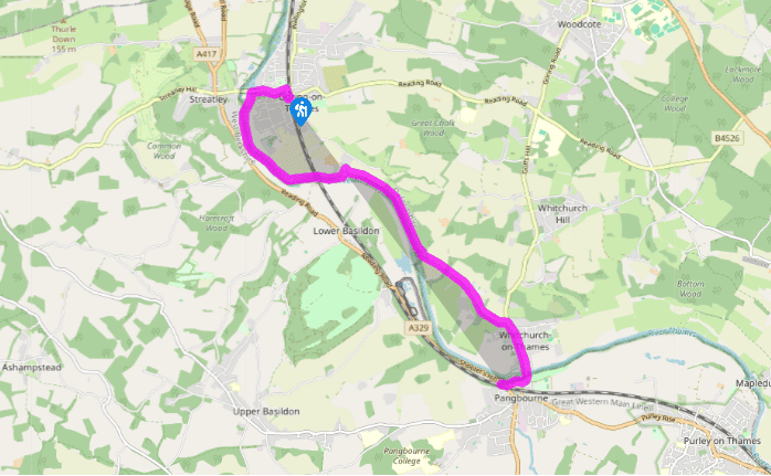 Goring to Pangbourne beside the River Thames