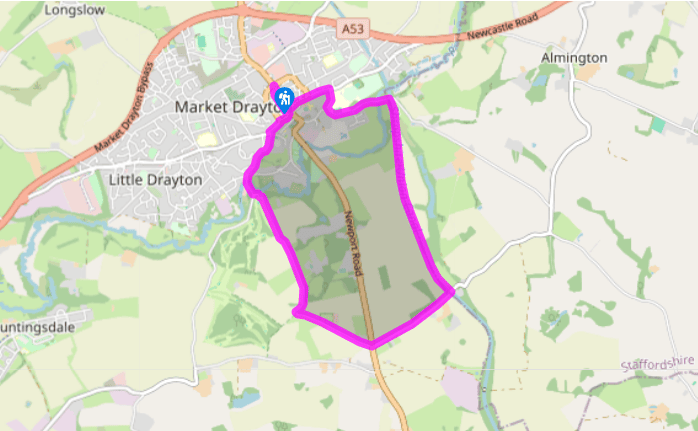 South from Market Drayton