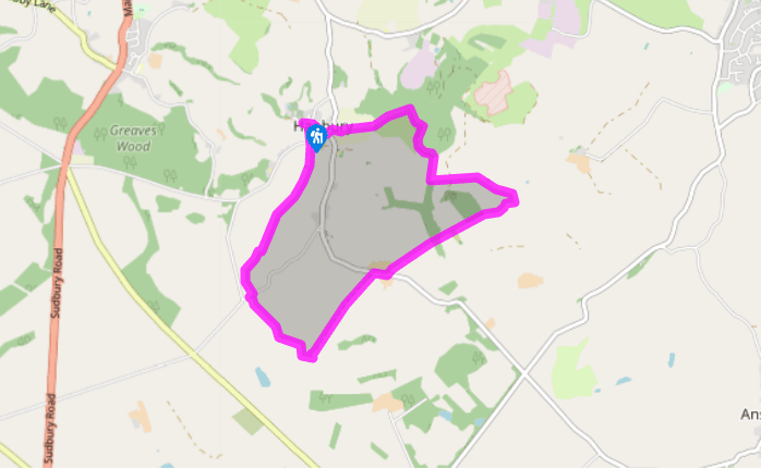 Hanbury and its crater