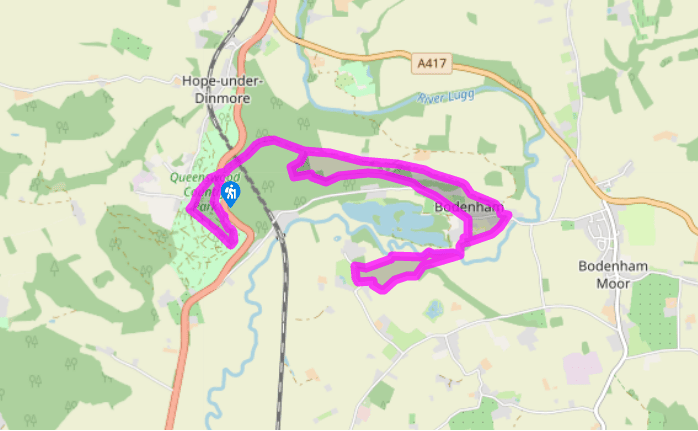Queenswood Country Park and the River Lugg